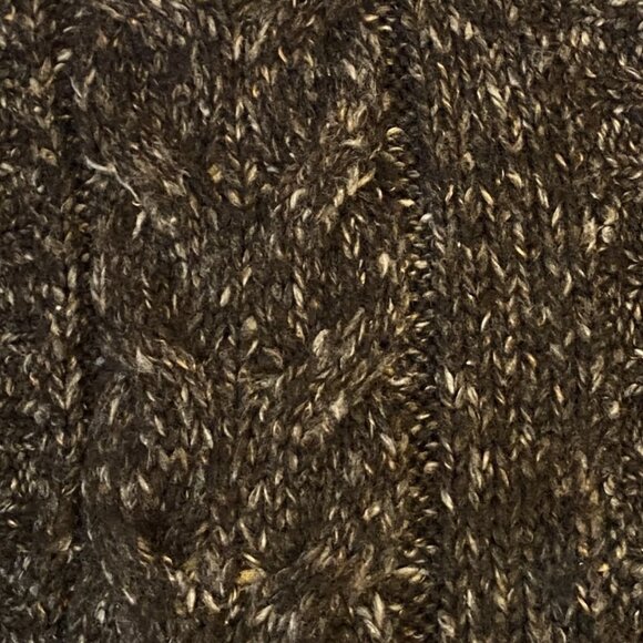 LL Bean Wool Cable Knit Sweater Vest Brown Fisherman Preppy Outdoorsy Heritage-M - Picture 6 of 12